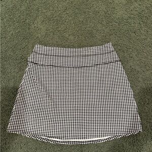 Classic Black and White Checkered Skirt